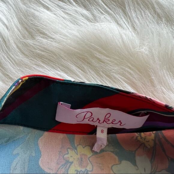 parker madison stripe floral shift dress size 8 - Picture 8 of 9